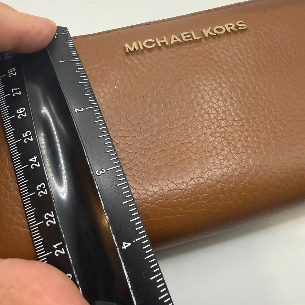 Michael Kors Tan Leather Zip Wallet